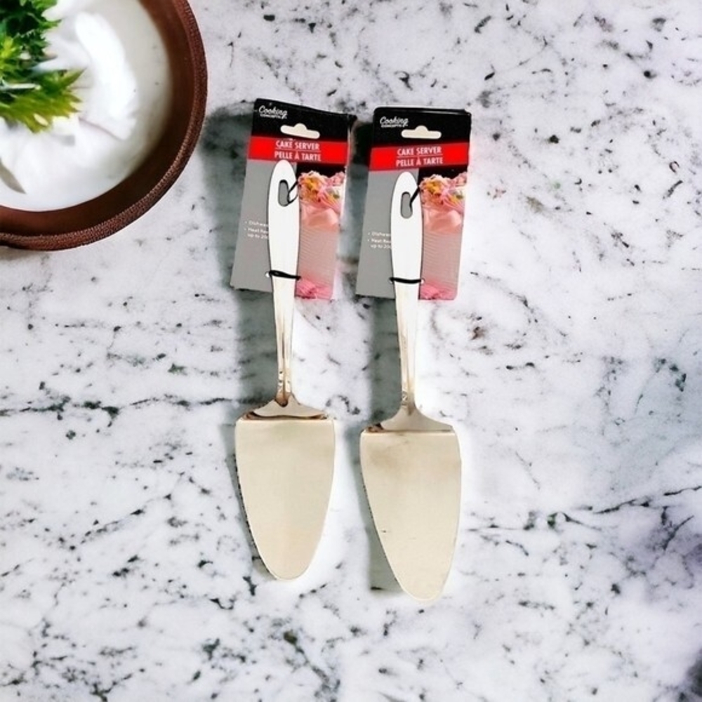 Cooking Concepts Heat Resistant Cake Server Spatula Set of 2 Stainless Steel NWT